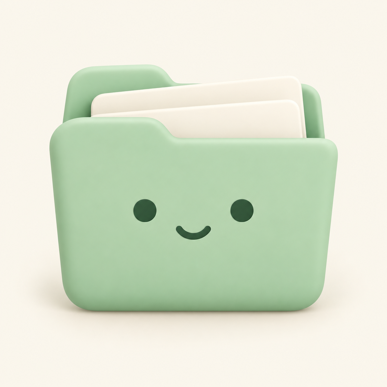 A contented mint folder with its papers tucked away